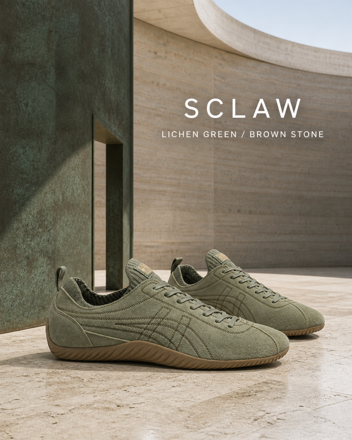 Onitsuka Tiger 鬼塚虎 SCLAW 地衣灰綠 棕石底 全麂皮休閒鞋 1183C489-300