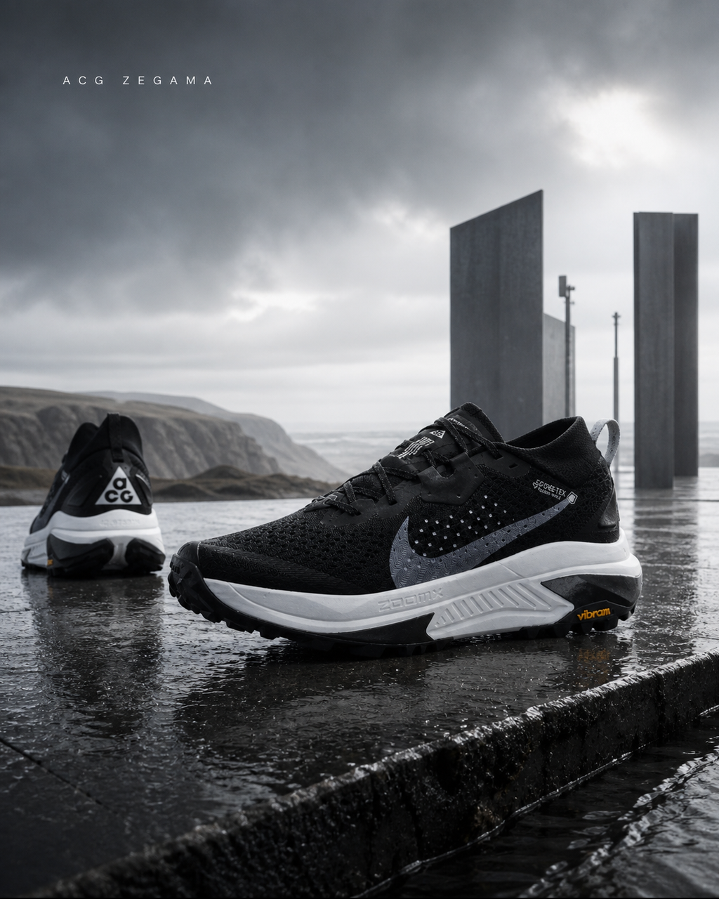 Nike ACG Zegama Trail GTX HV8113-001 黑白越野跑鞋－玄武岩雨站首圖