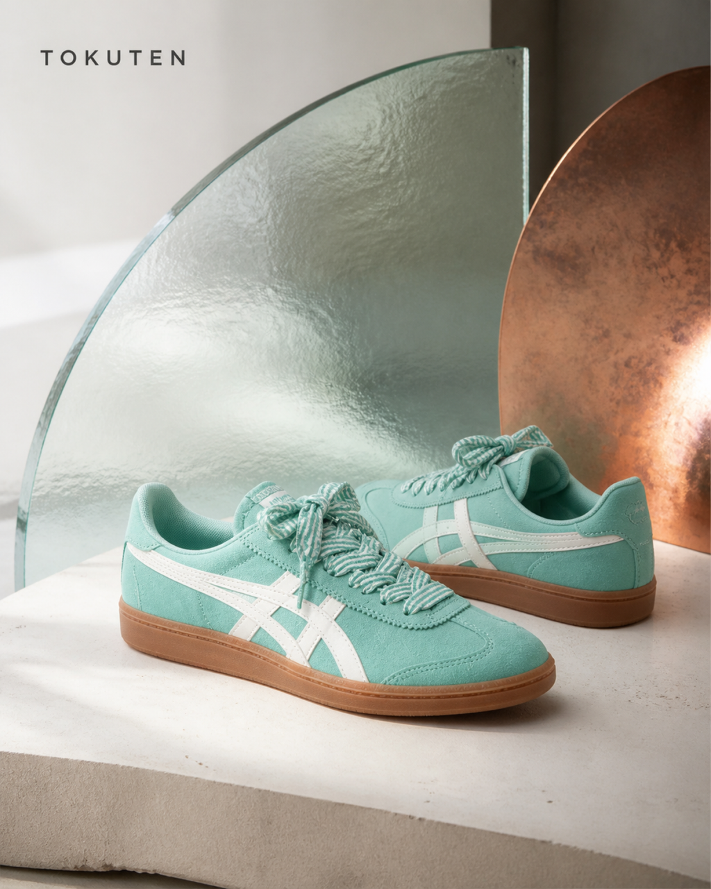 Onitsuka Tiger 鬼塚虎 Tokuten 湖水薄荷綠 象牙白 焦糖底 麂皮薄底鞋 1183C562-301