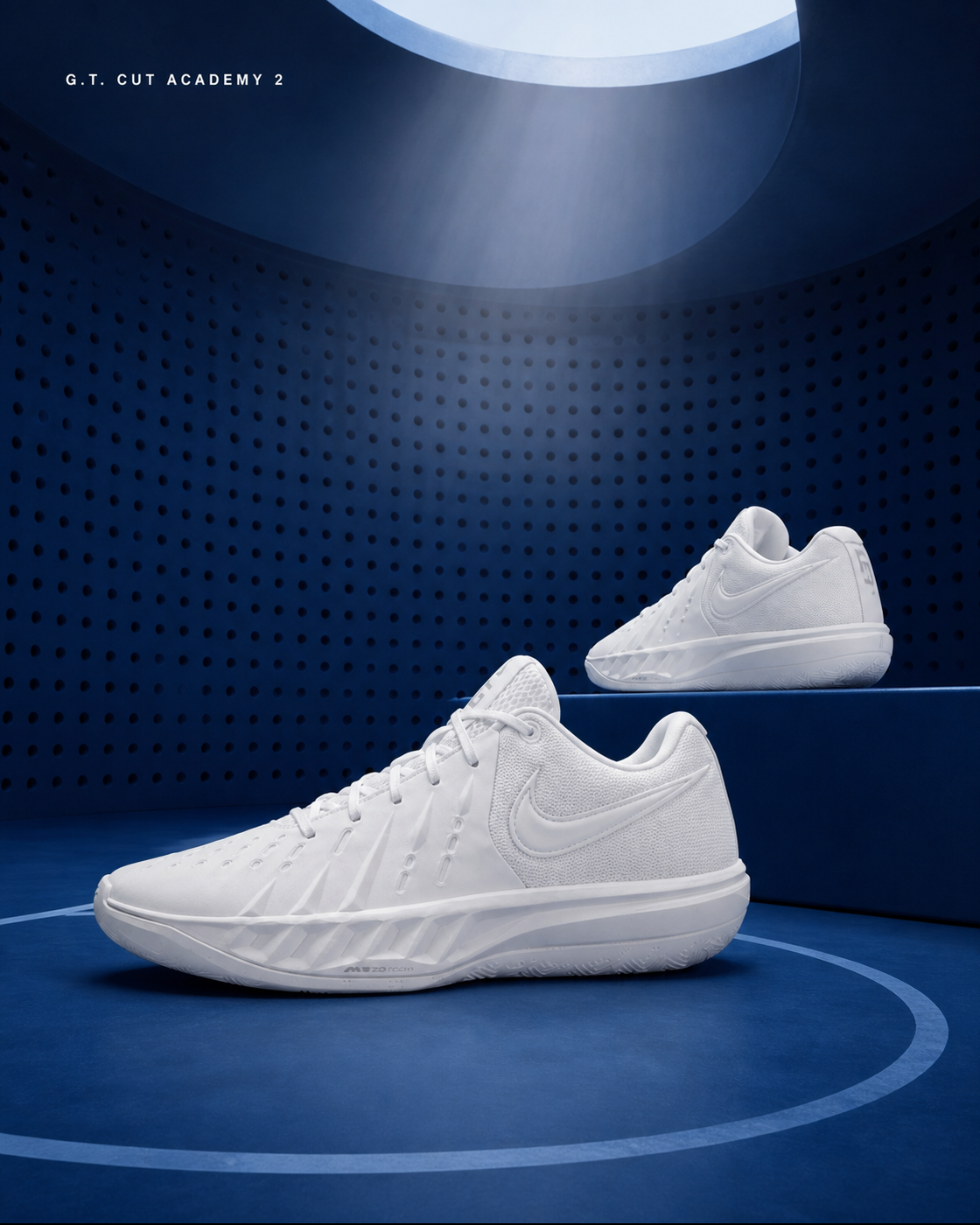 Nike G.T. Cut Academy 2 EP HV9775-105 全白籃球鞋－鈷藍圓頂球場首圖