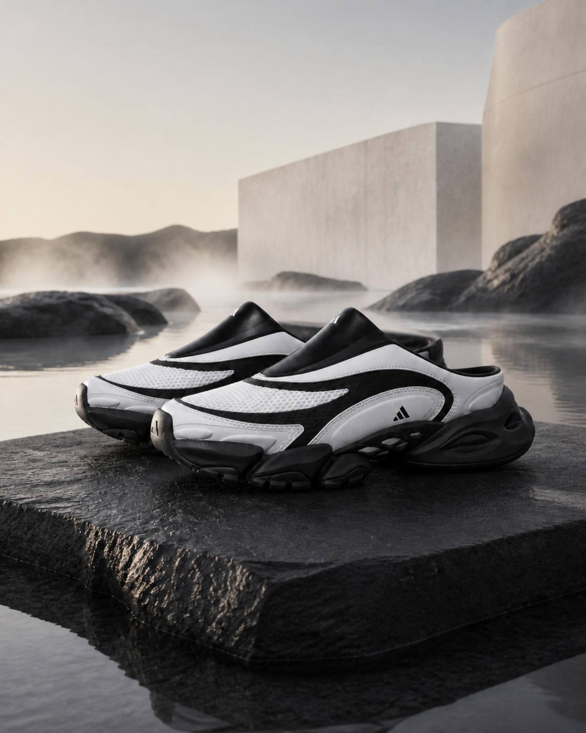 Adidas XLG Runner Mule FOS 白黑色 白色 黑 穆勒 拖鞋 L44628