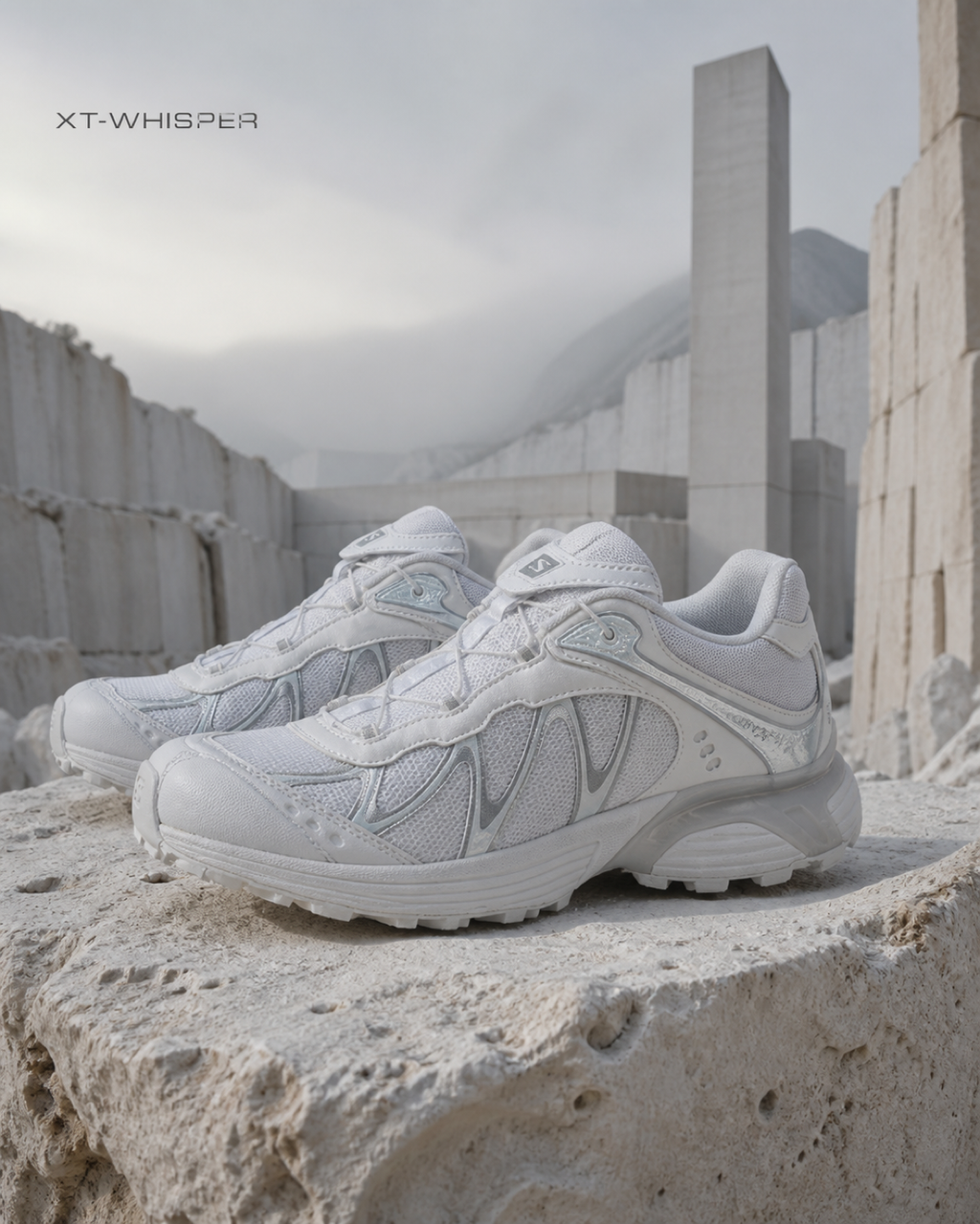 Salomon XT-Whisper 白灰銀機能越野鞋 L47761900