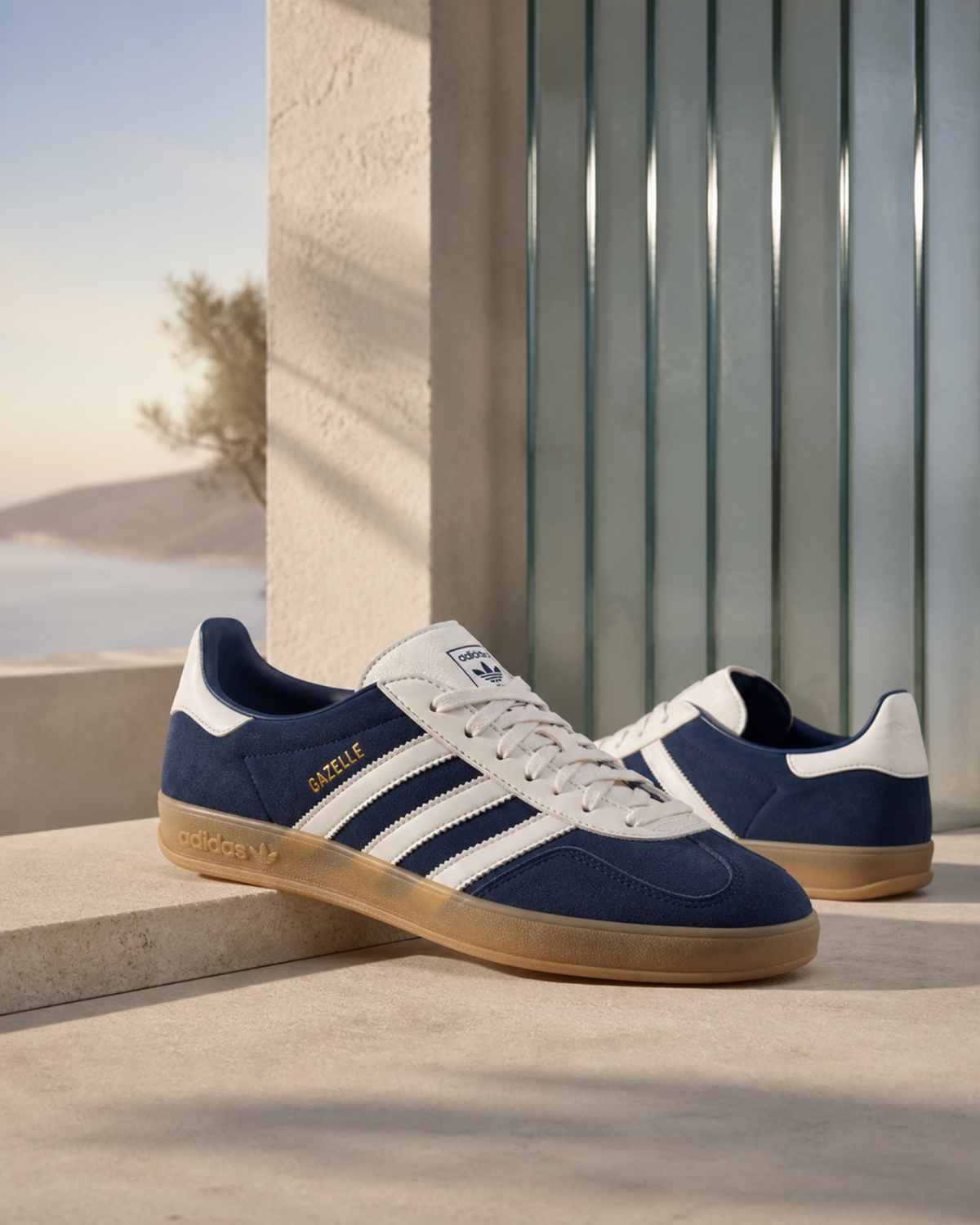 ADIDAS GAZELLE INDOOR 霧霾藍 海軍藍 白色 焦糖底 麂皮 皮革 IH9650