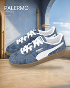 PUMA Palermo Denim 藍白丹寧復古休閒鞋 408418-01 - 商品圖 1