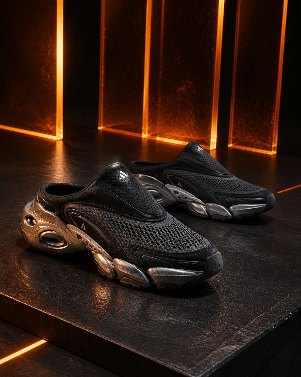 Adidas XLG Runner Mule 穆勒 懶人鞋 黑 黑灰 灰色 深灰 機甲鞋 LA0527