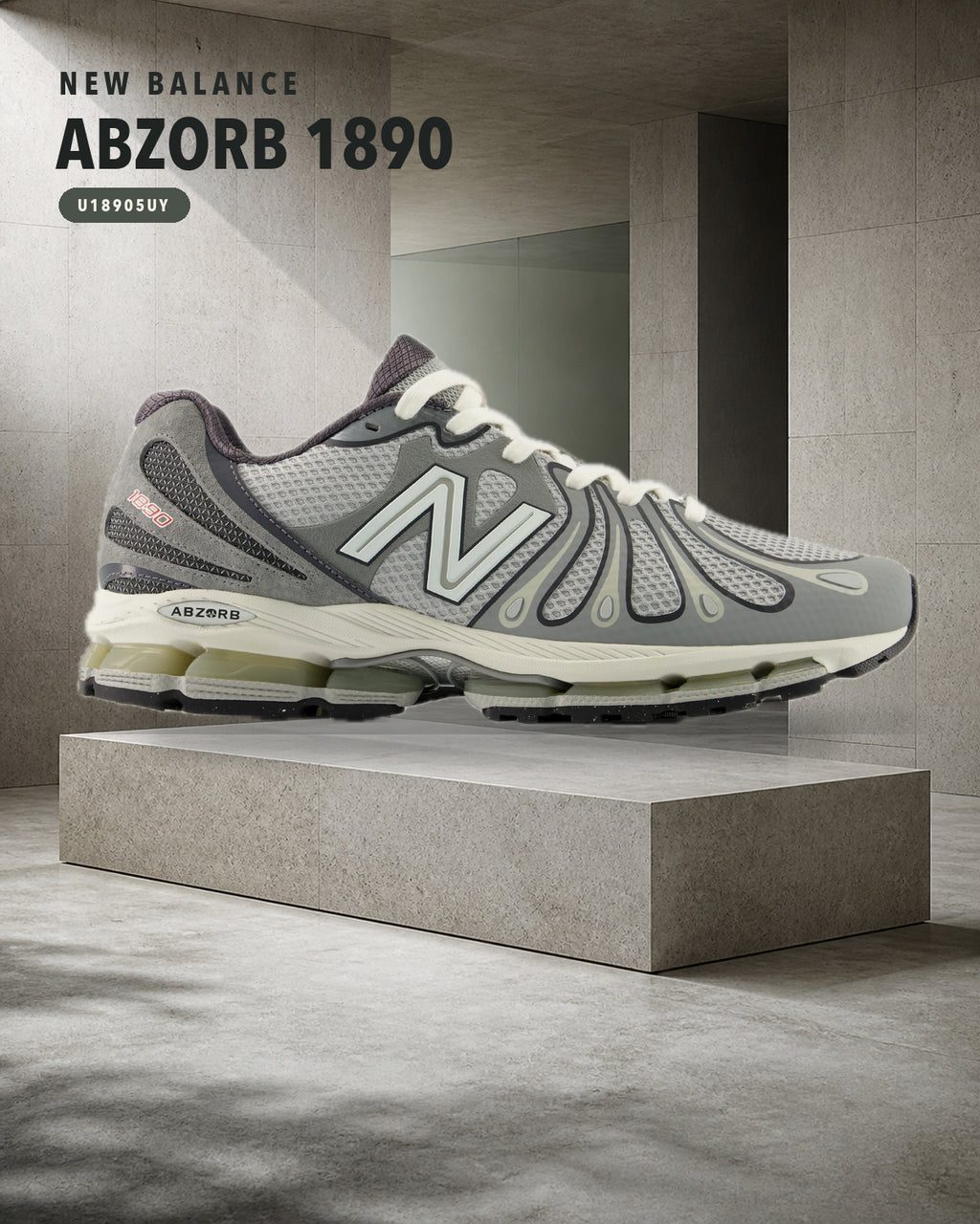 New Balance ABZORB 1890 U18905UY 灰銀鼠尾草綠石材主視覺