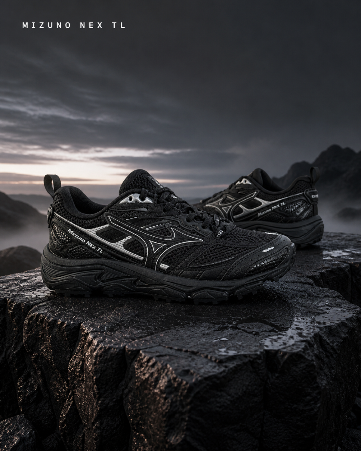 Mizuno NEX TL 黑銀復古越野鞋 D1GH262901