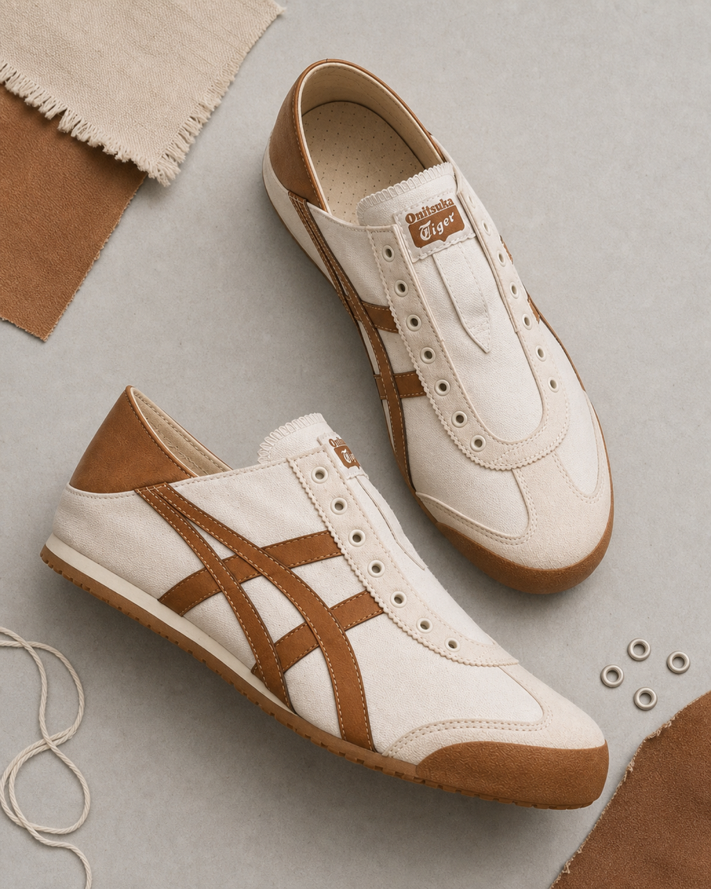 Onitsuka Tiger 鬼塚虎 Tokuten 一腳蹬 奶茶棕 米白 焦糖底 1183A437-200