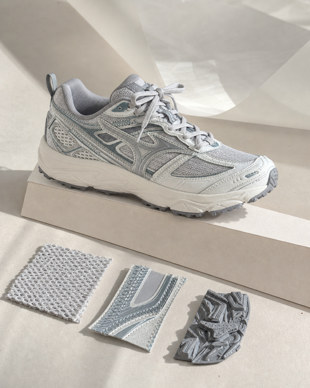 Mizuno NEX TL 珍珠銀白復古越野鞋 D1GH262902