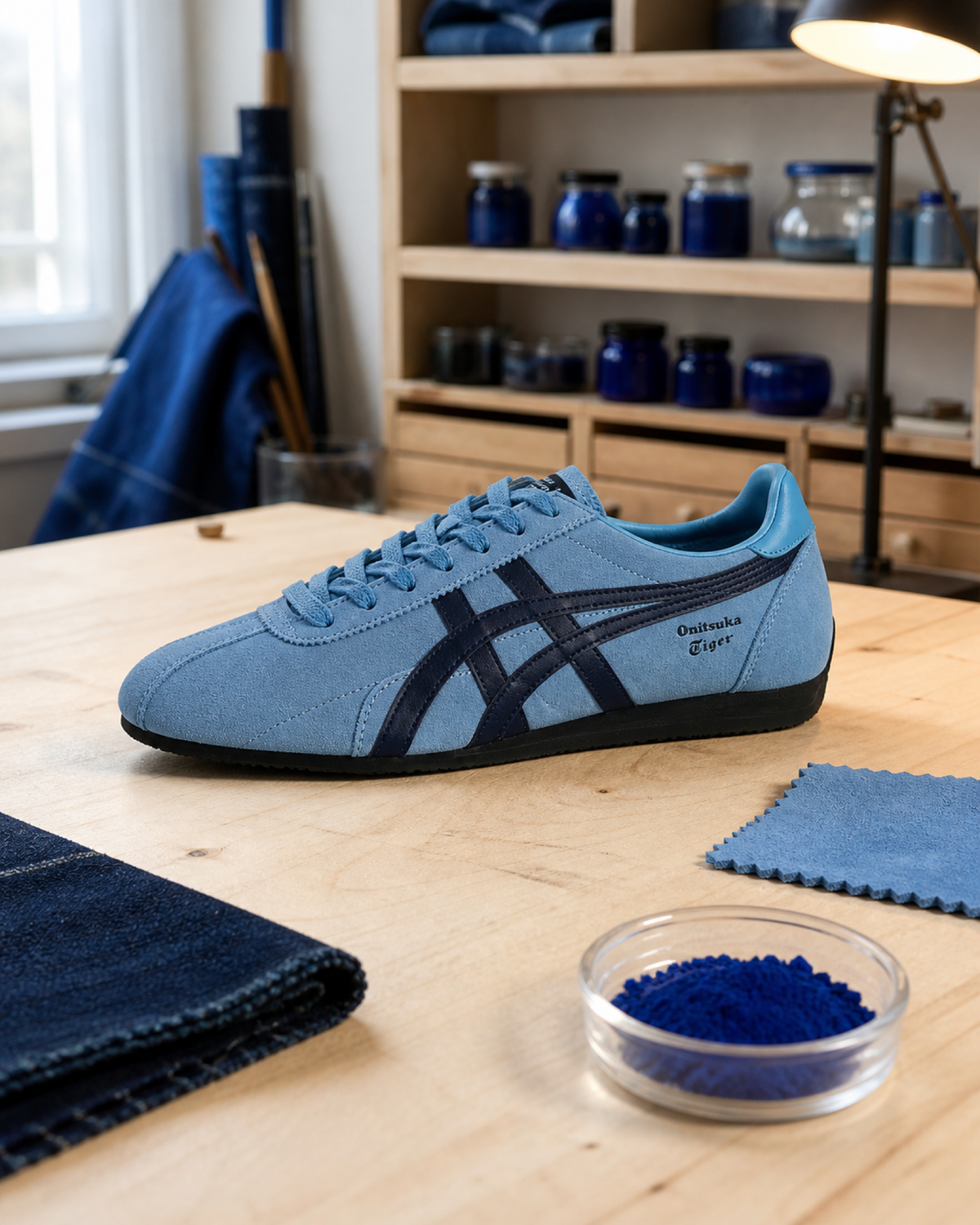 Onitsuka Tiger 鬼塚虎 Runspark 天空藍 深海軍藍 麂皮薄底鞋 1183C338-401