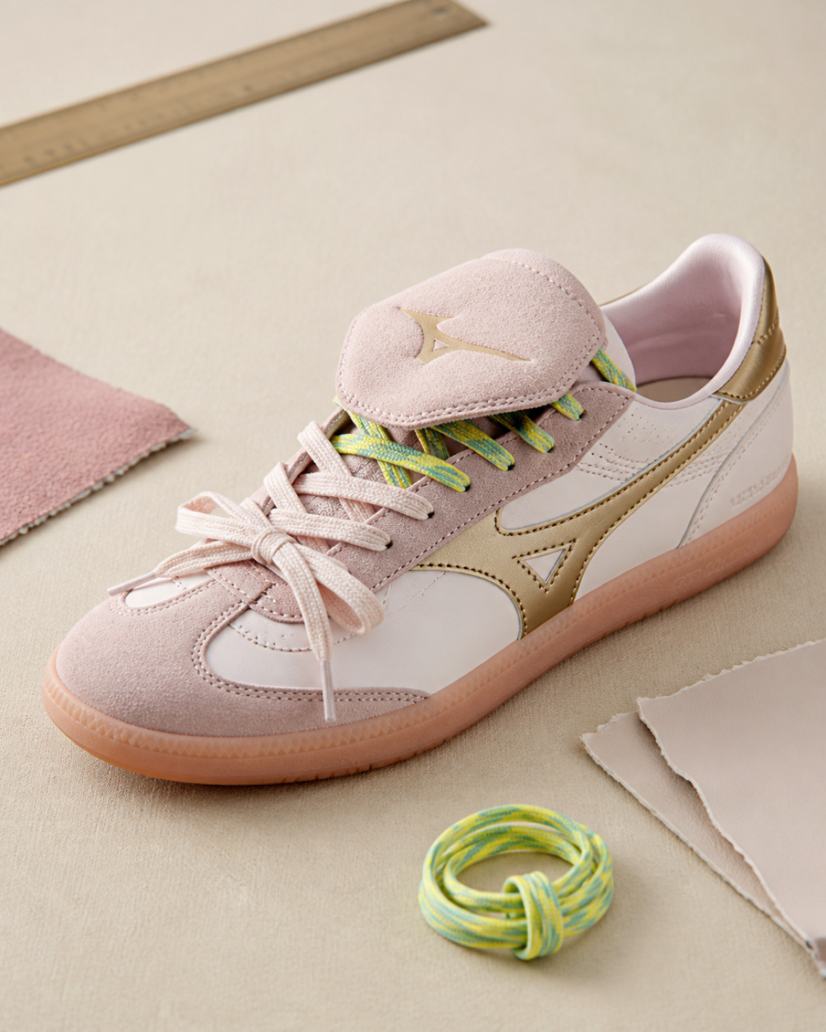 Mizuno CT 01 奶茶粉金翻蓋復古鞋 D1GH263802