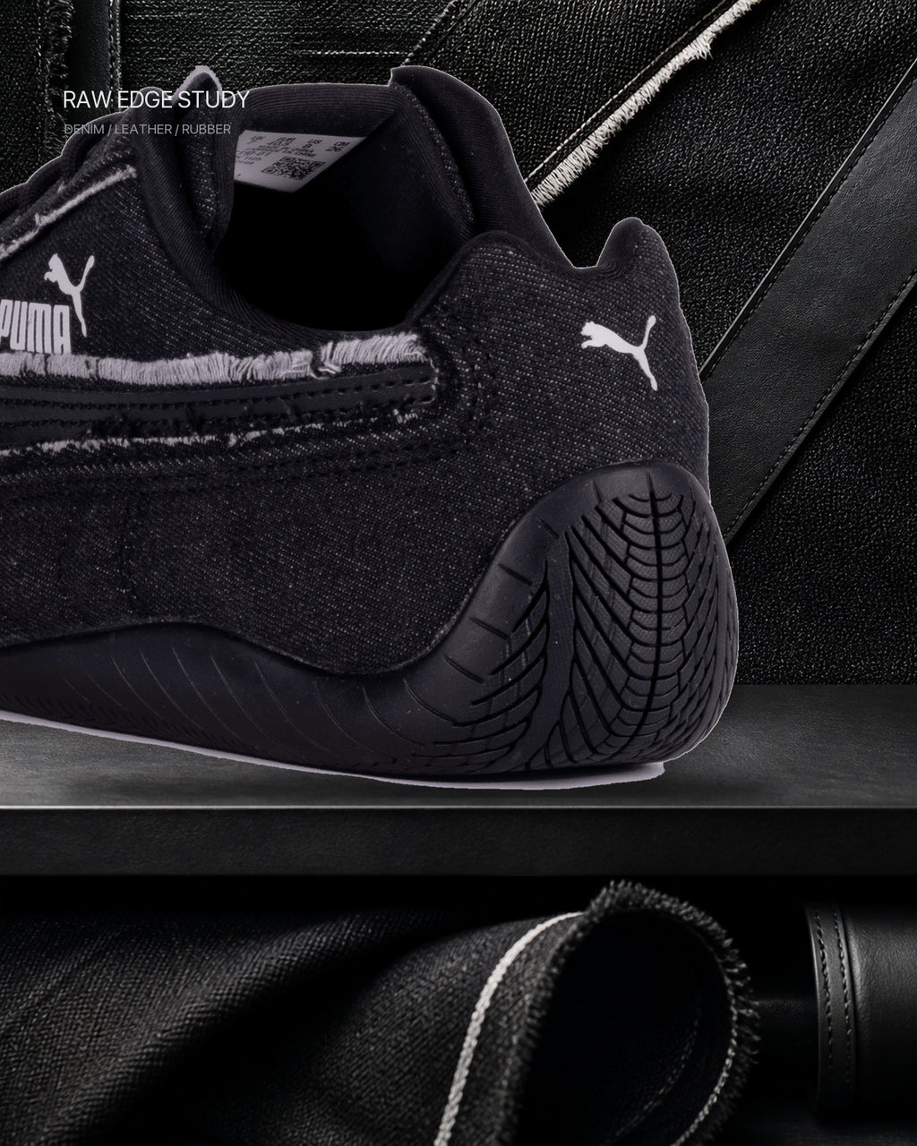 PUMA Speedcat Crafted Denim 全黑做舊丹寧賽車鞋 407110-01 - 商品圖 2