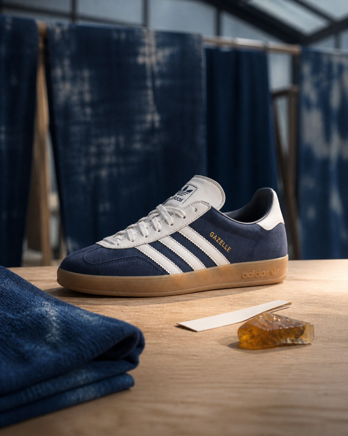 ADIDAS GAZELLE INDOOR 霧霾藍 海軍藍 白色 焦糖底 麂皮 皮革 IH9650