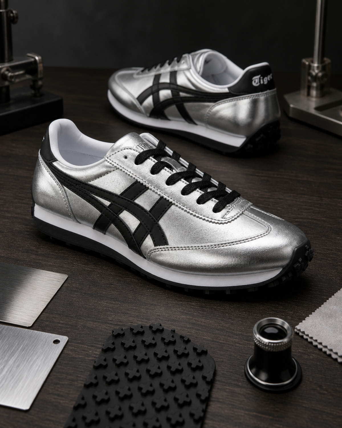 Onitsuka Tiger 鬼塚虎 EDR 78 液態銀 黑色 銀黑復古跑鞋 1183C530-020