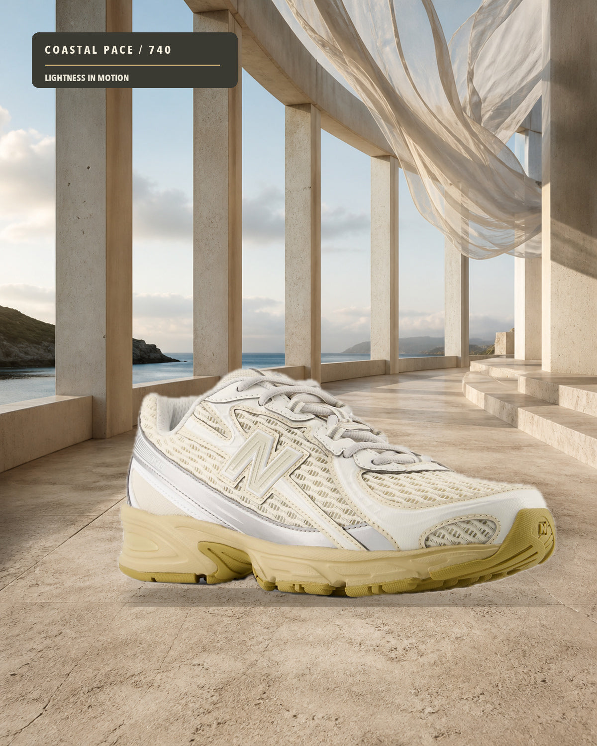 New Balance 740 米白奶油 透氣增高 復古機能跑鞋 U7403OO