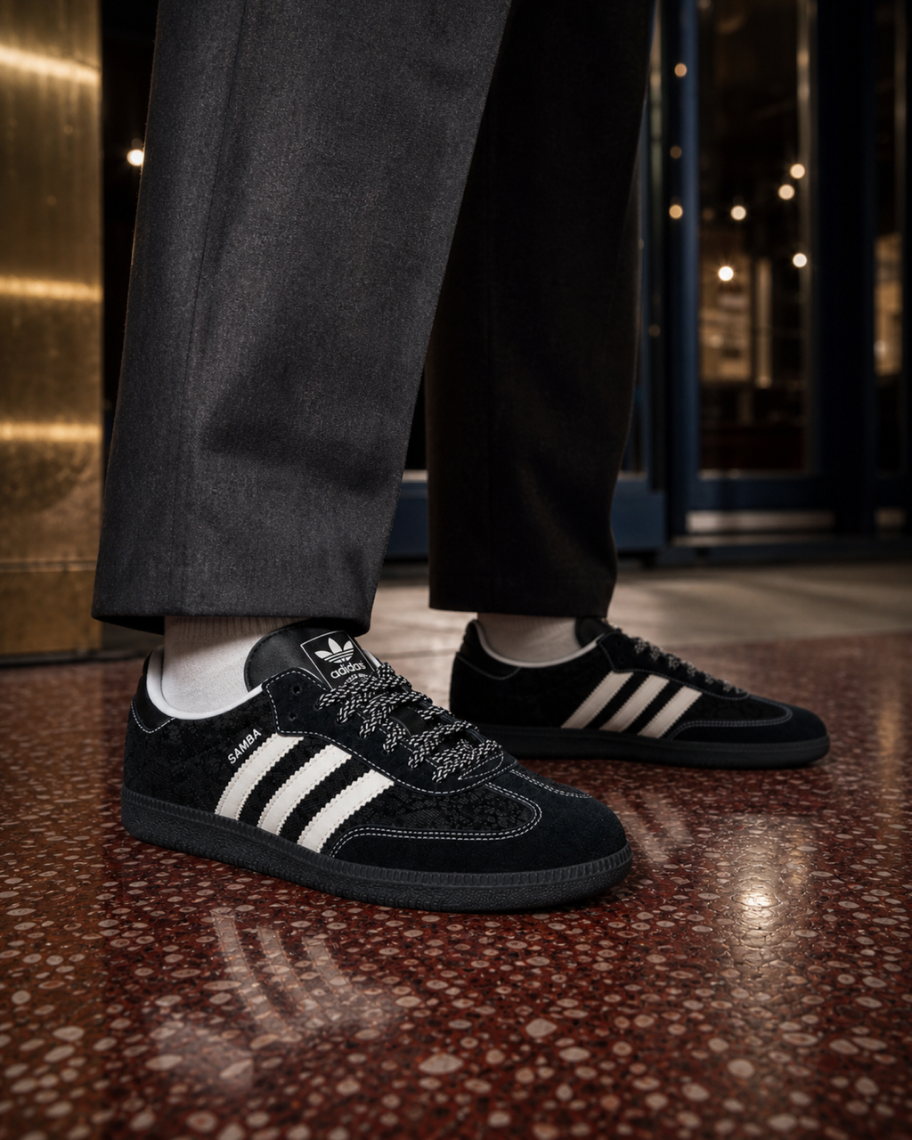 Adidas SAMBA OG 黑 黑紋 黑灰 板鞋 黑色 黑白 KH7842
