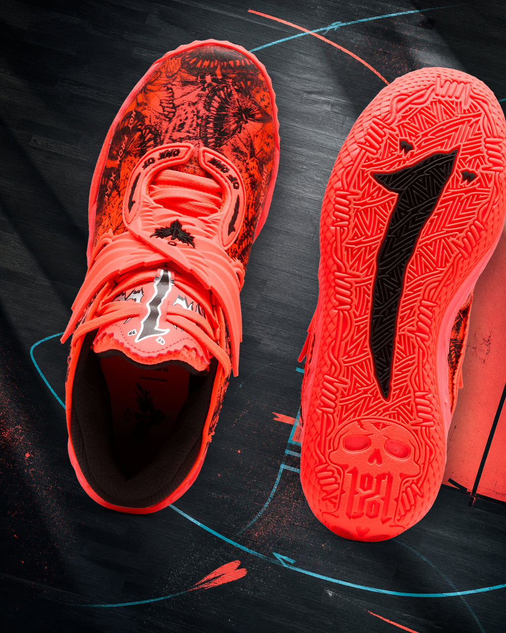 PUMA MB.05 LaMelo Ball Flutter 橘紅黑 實戰籃球鞋 312793-01 - 商品圖 3