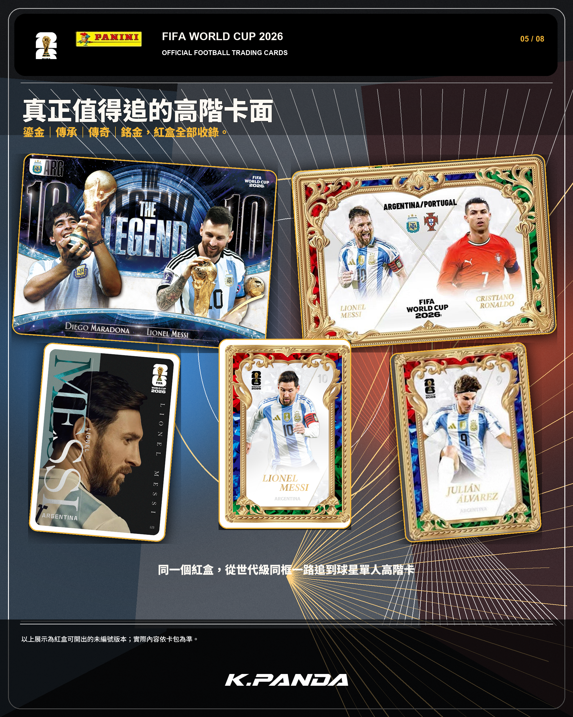 Panini FIFA World Cup 2026 紅盒高階卡面與鎏金收藏路線