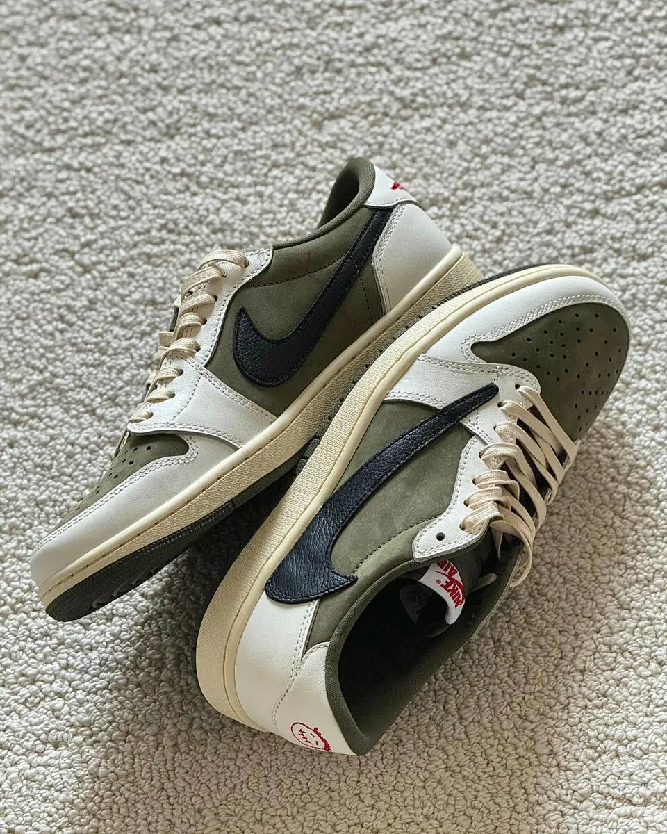 Travis Scott x Air Jordan 1 Low OG "Olive" 2024橄欖綠2.0 男款 DM7866-200 倒鉤