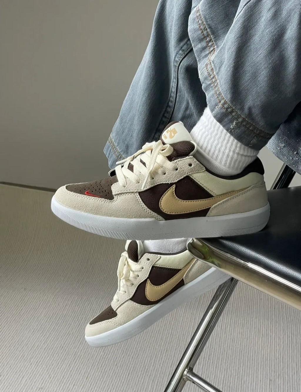 Nike SB Force 58 FV8104-221 摩卡配色 倒勾平替款 厚鞋舌 滑板鞋 男女同款