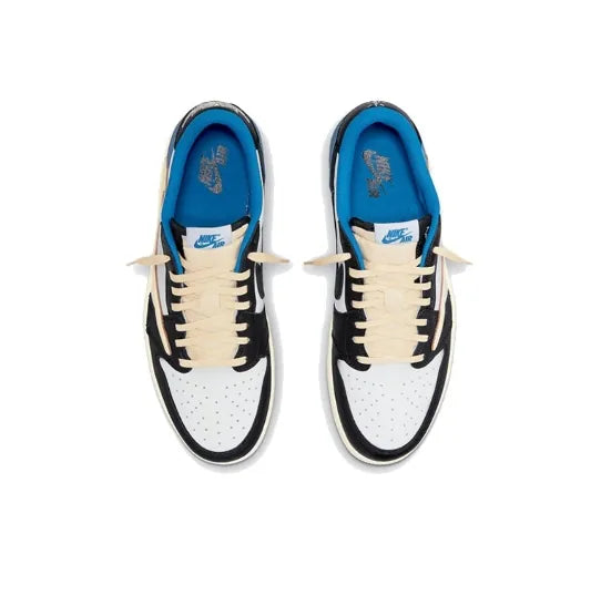 Fragment x Travis Scott x Air Jordan 1 Low DM7866-140 藍白 三方聯名 藤原浩 倒鉤 閃電