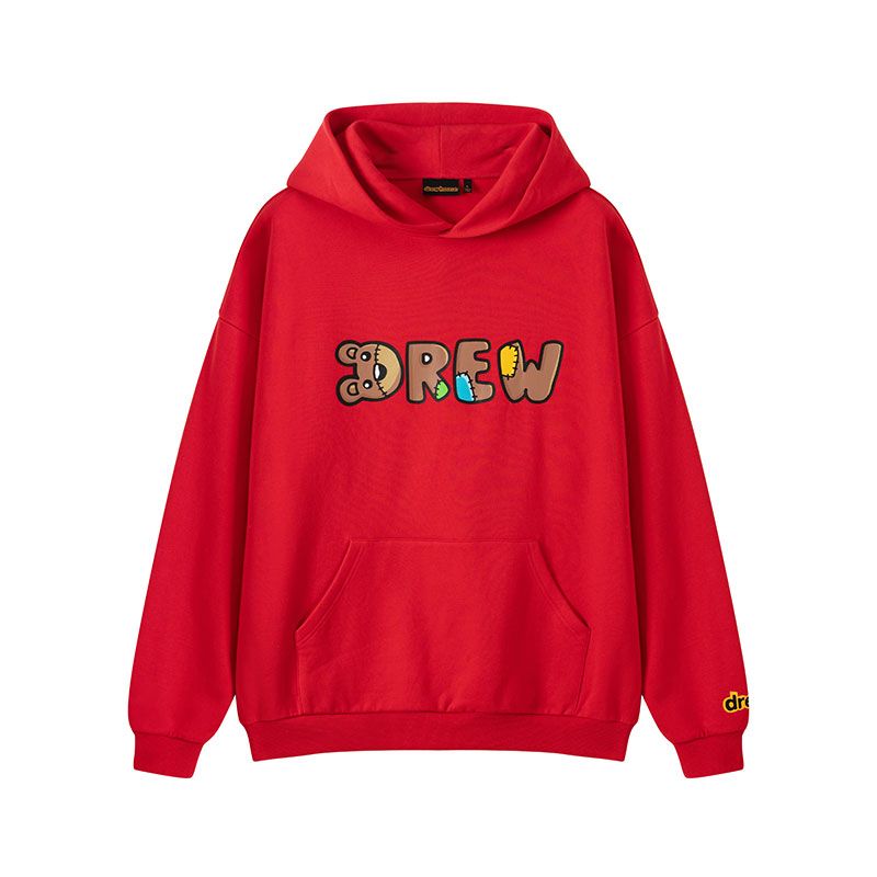 Drew House 小熊字母 帽T 紅色 DH-HJ2502-RD
