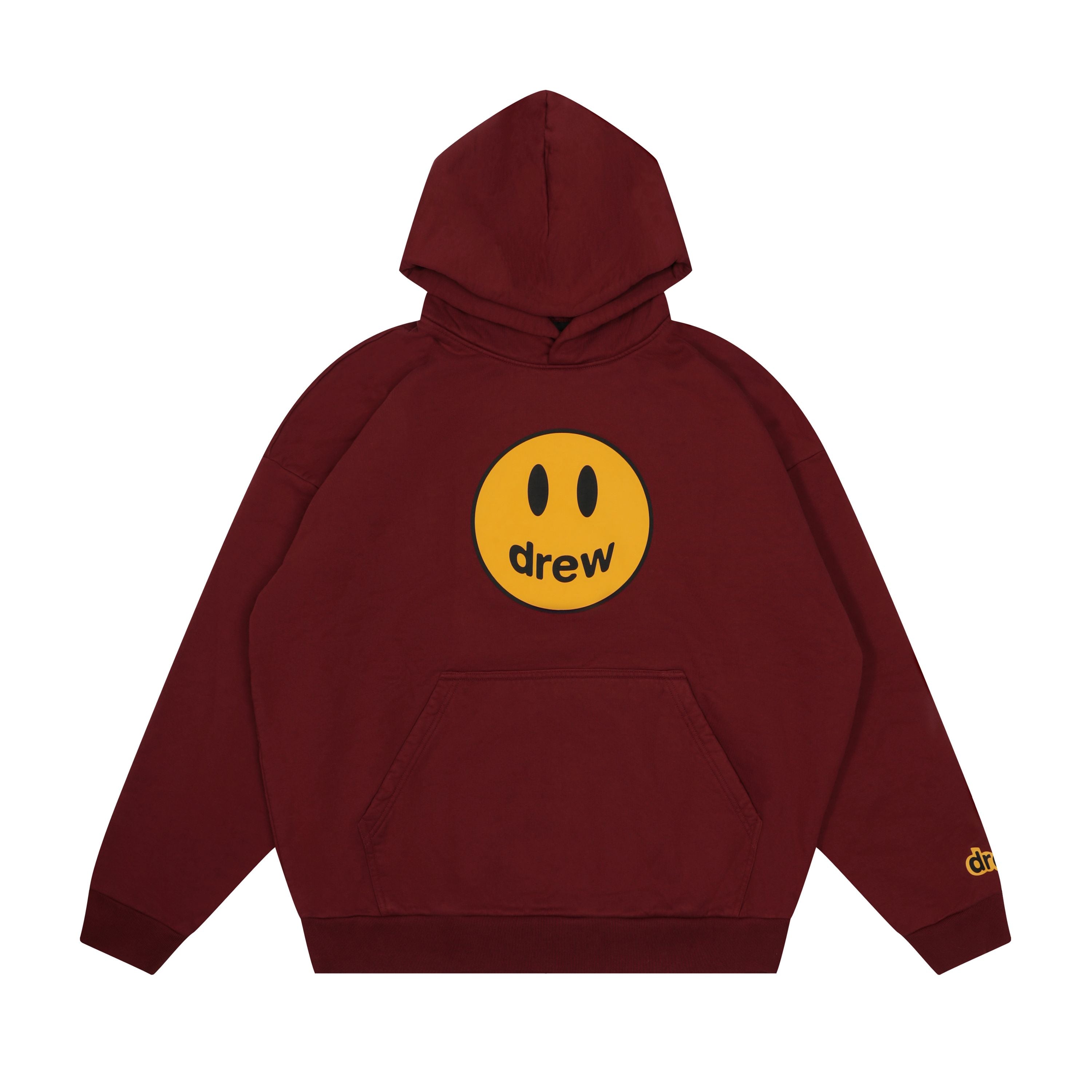 Drew House A笑臉 帽T 酒紅色 DR-FW22-208