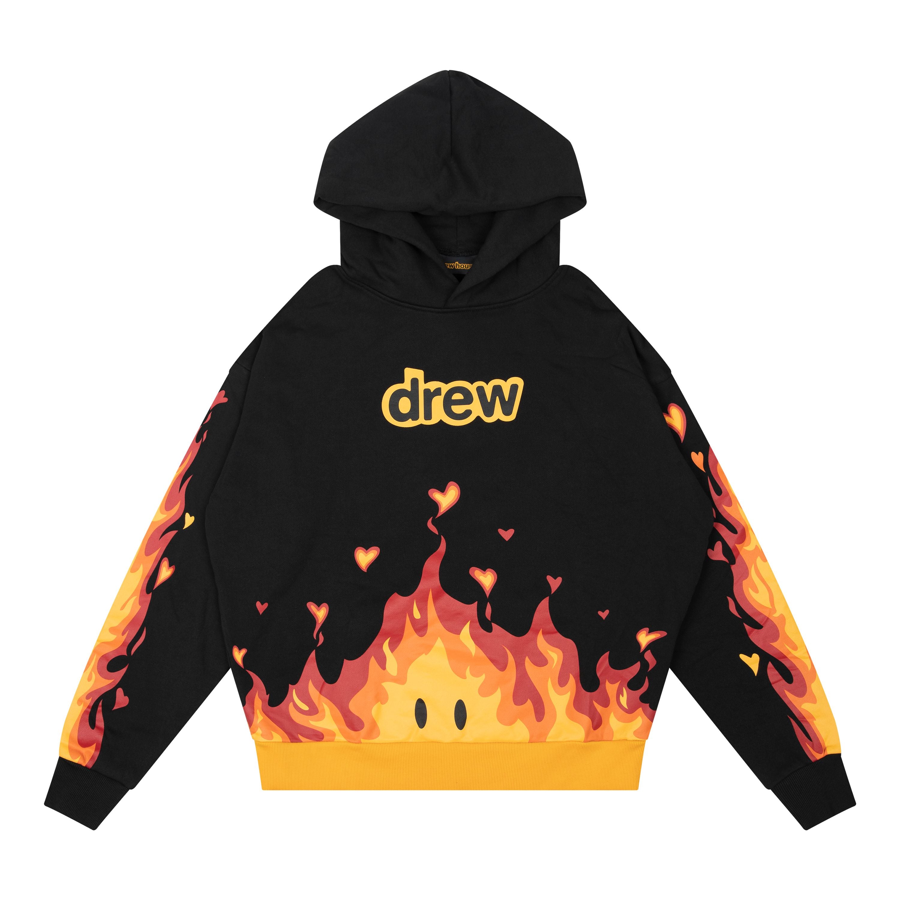 Drew House 火焰 帽T 黑色 DR-FW22-436