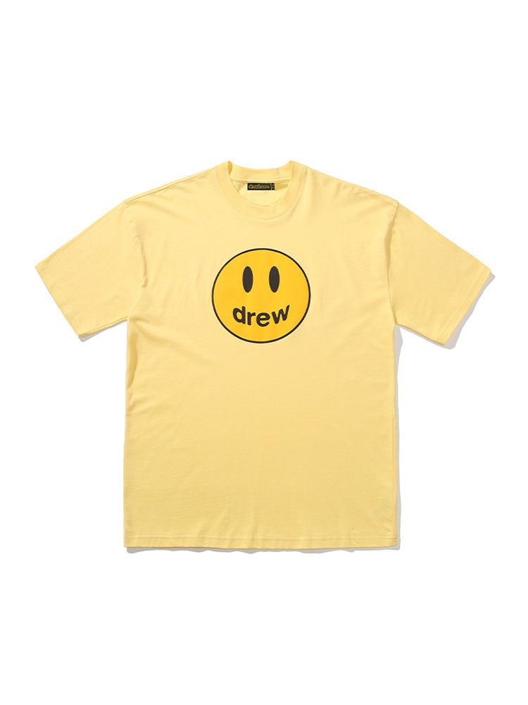 Drew House A笑臉 短袖T恤 鵝黃色 DR-SS21-111