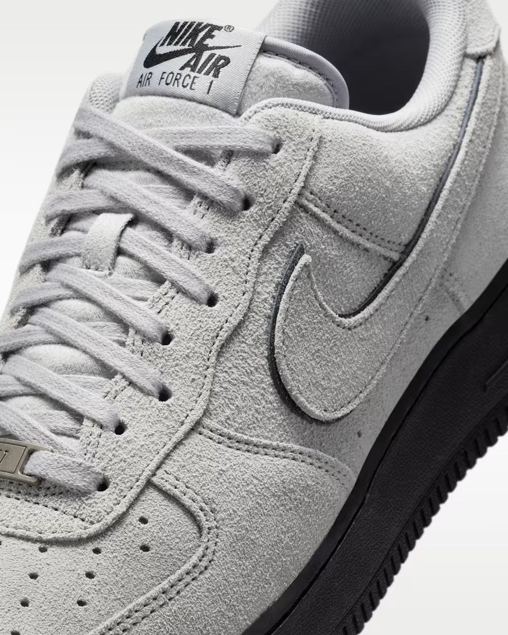 NIKE AIR FORCE 1 '07 麂皮 黑底 羊毛灰 男款 HQ1966-001