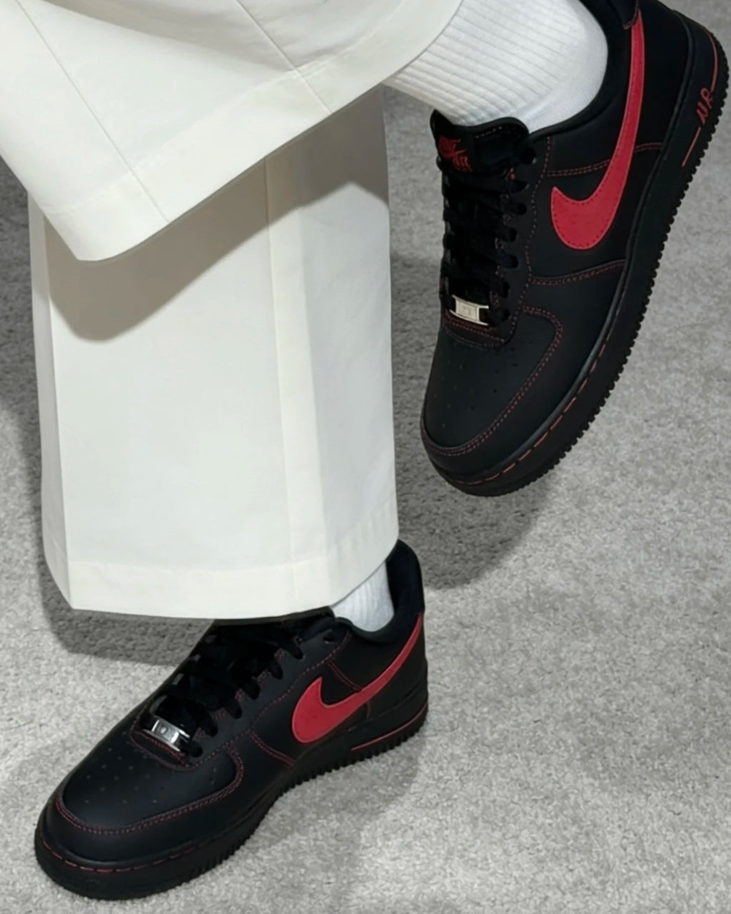 Nike Air Force 1 "Bred" 縫線 黑紅 HQ2037-005