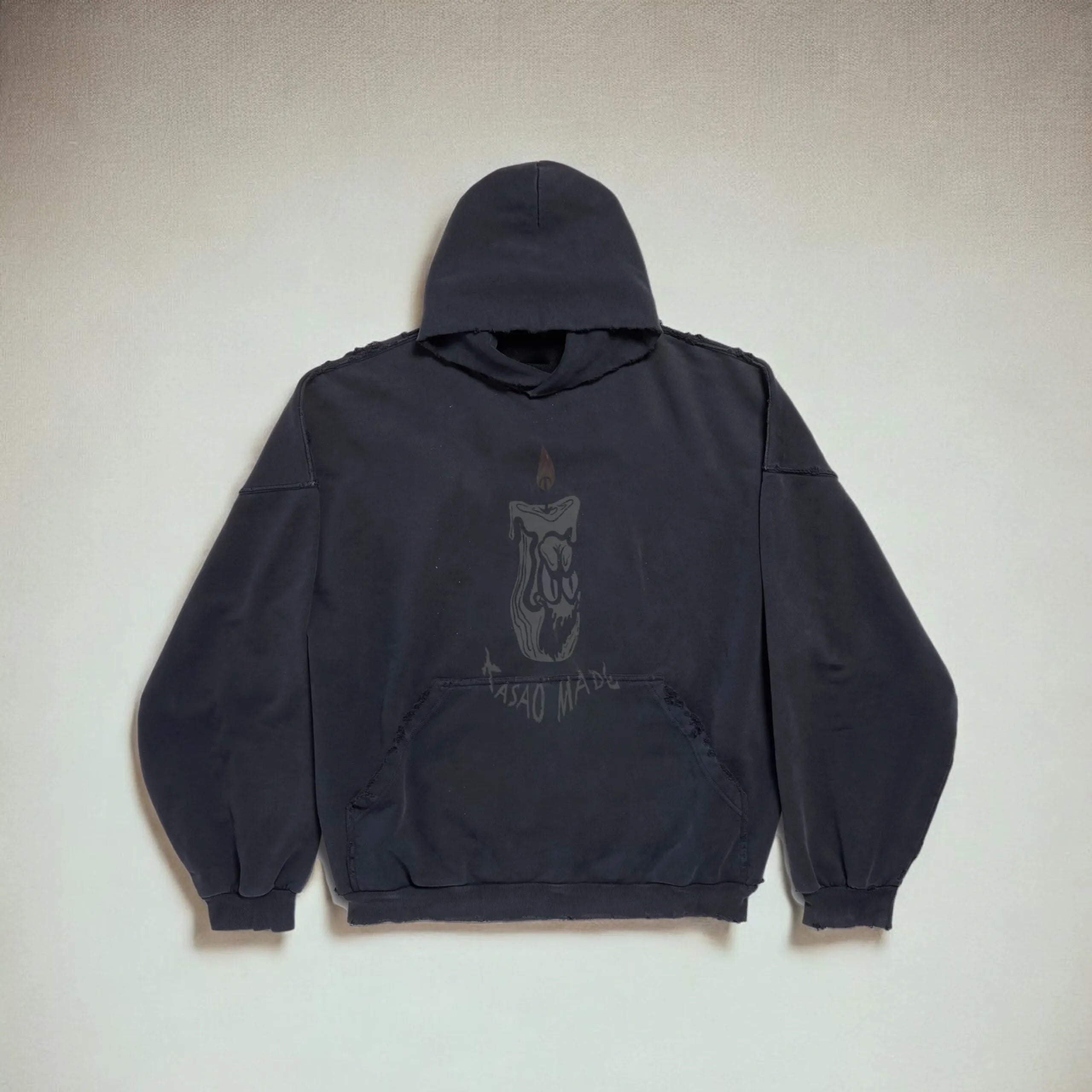 𝗞𝗔𝗦𝗔𝗢 𝗠𝗔𝗗𝗘®︎ FW24 “The FlameDo” Hoodie Washed Dark Navy