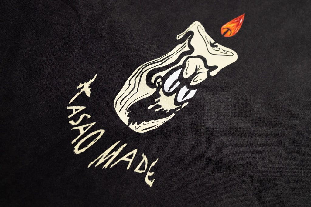𝗞𝗔𝗦𝗔𝗢 𝗠𝗔𝗗𝗘®︎ FW24 “The FlameDo” Tee Washed Dark Navy