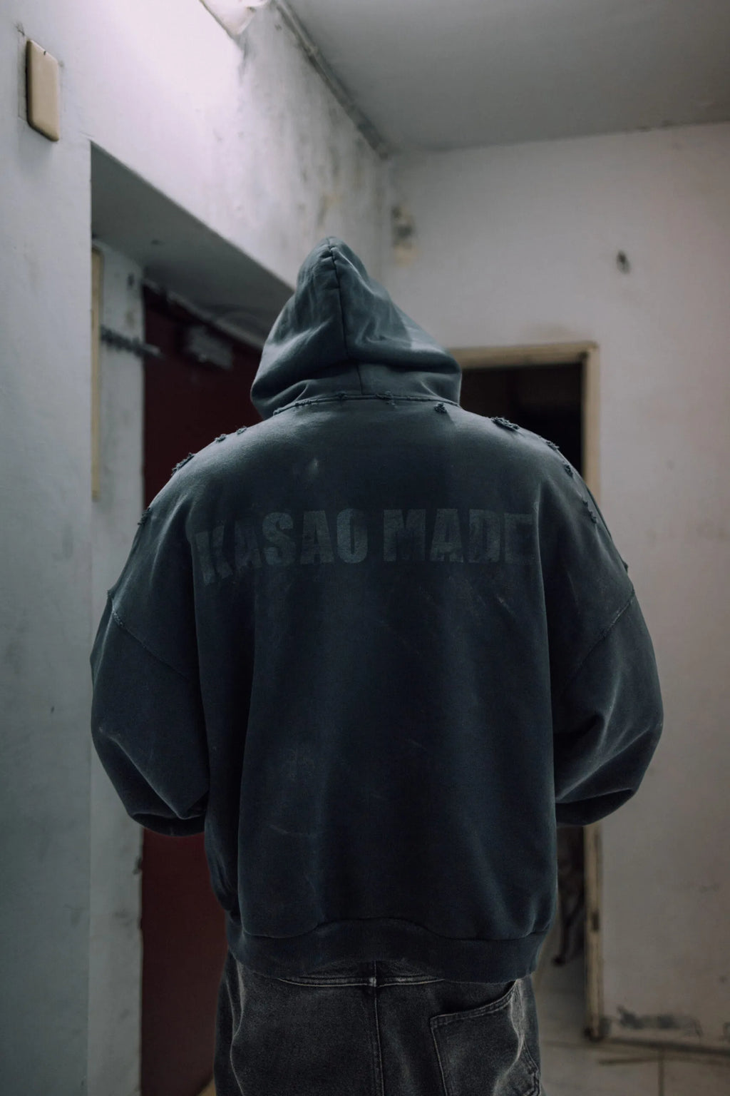 𝗞𝗔𝗦𝗔𝗢 𝗠𝗔𝗗𝗘®︎ FW24 “The FlameDo” Hoodie Washed Dark Navy