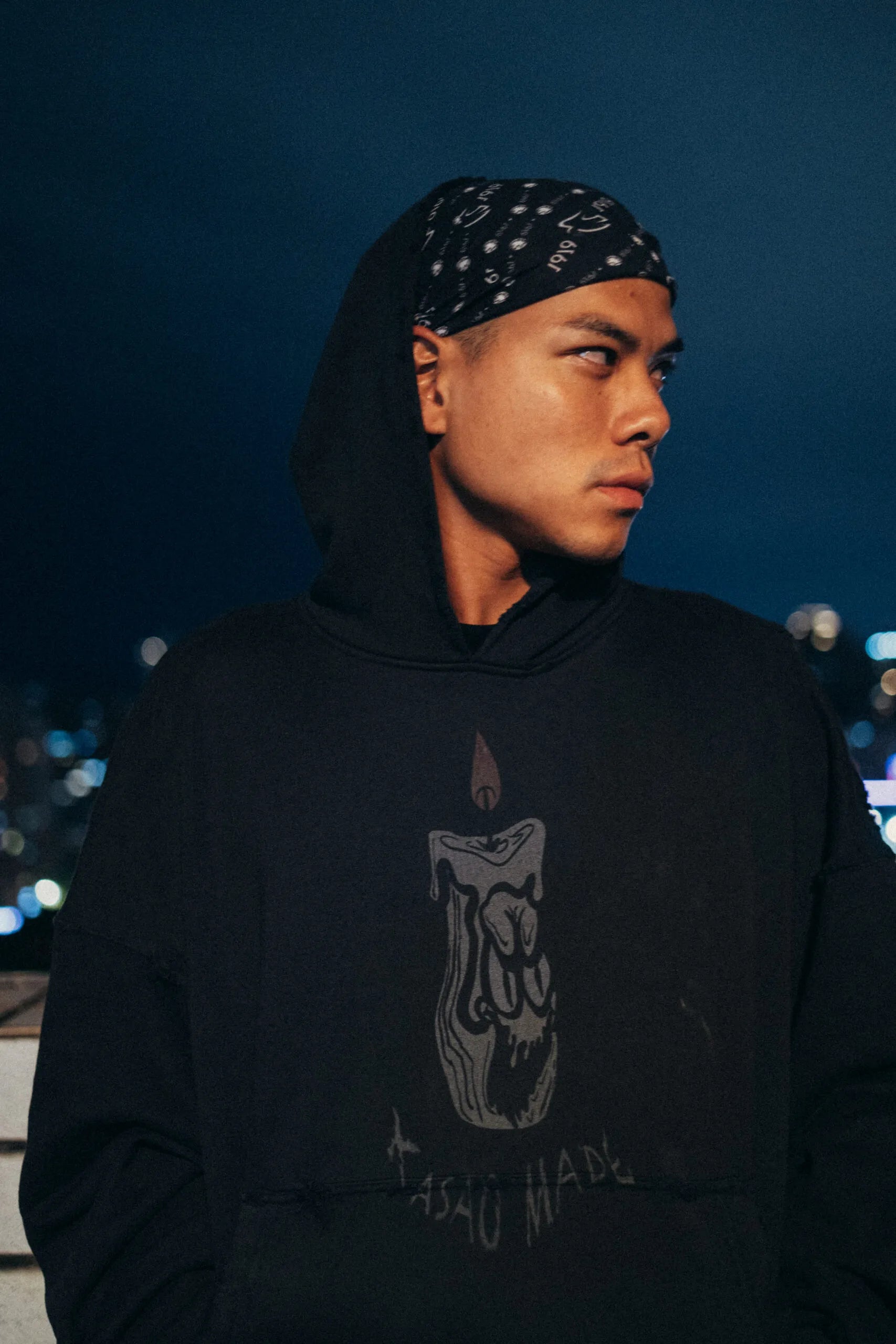 𝗞𝗔𝗦𝗔𝗢 𝗠𝗔𝗗𝗘®︎ FW24 “The FlameDo” Hoodie Washed Dark Navy