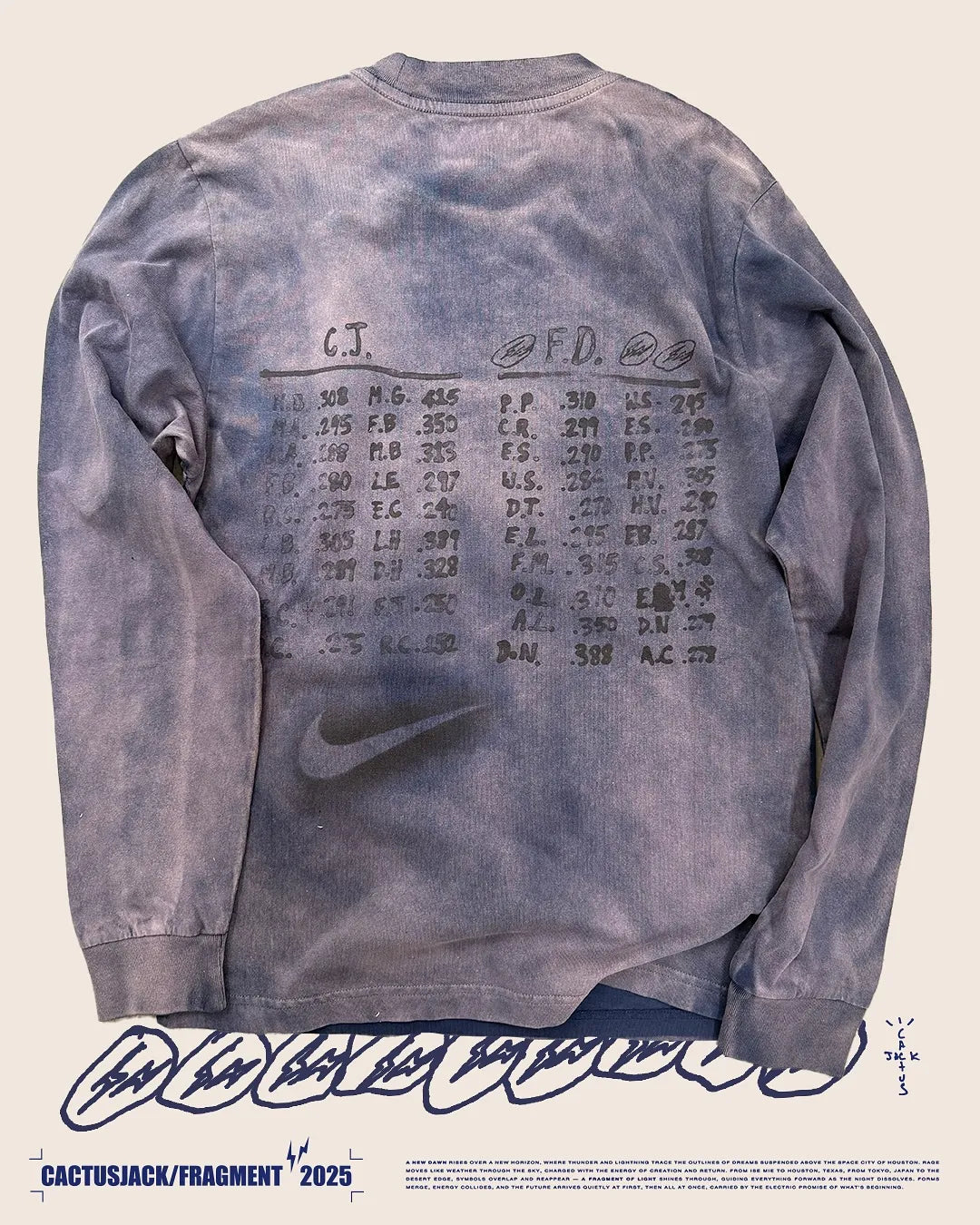 Travis Scott x Fragment x Nike HOUSTON TO ISE MIE LONGSLEEVE 三方聯名長袖