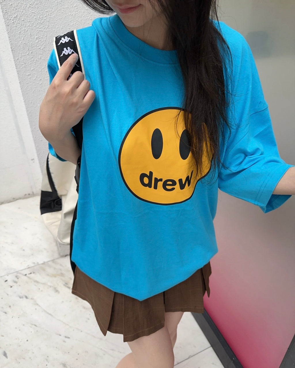 Drew House A笑臉 短袖T恤 天藍色 DR-SS21-110