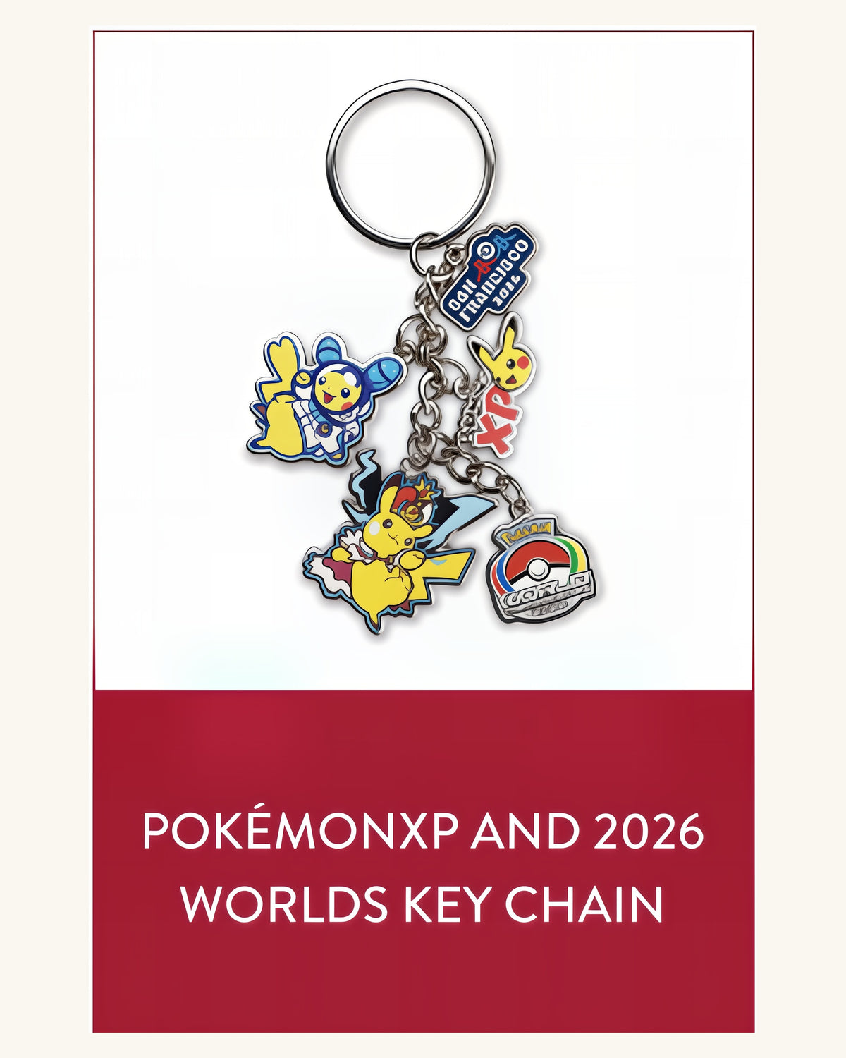 WCS 雙主視覺鑰匙圈｜PokémonXP × 2026 Worlds Key Chain｜官方商品圖