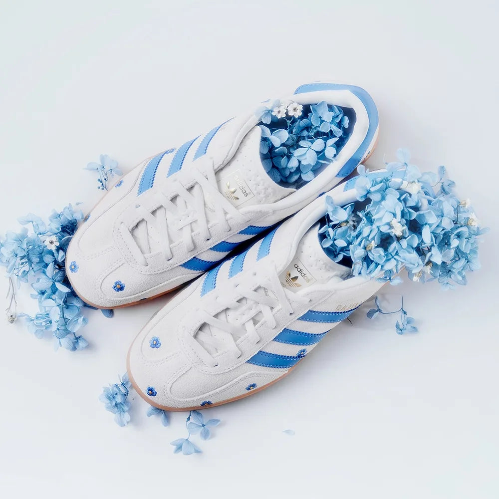 adidas GAZELLE 編織拼接 藍色小花 IF4491