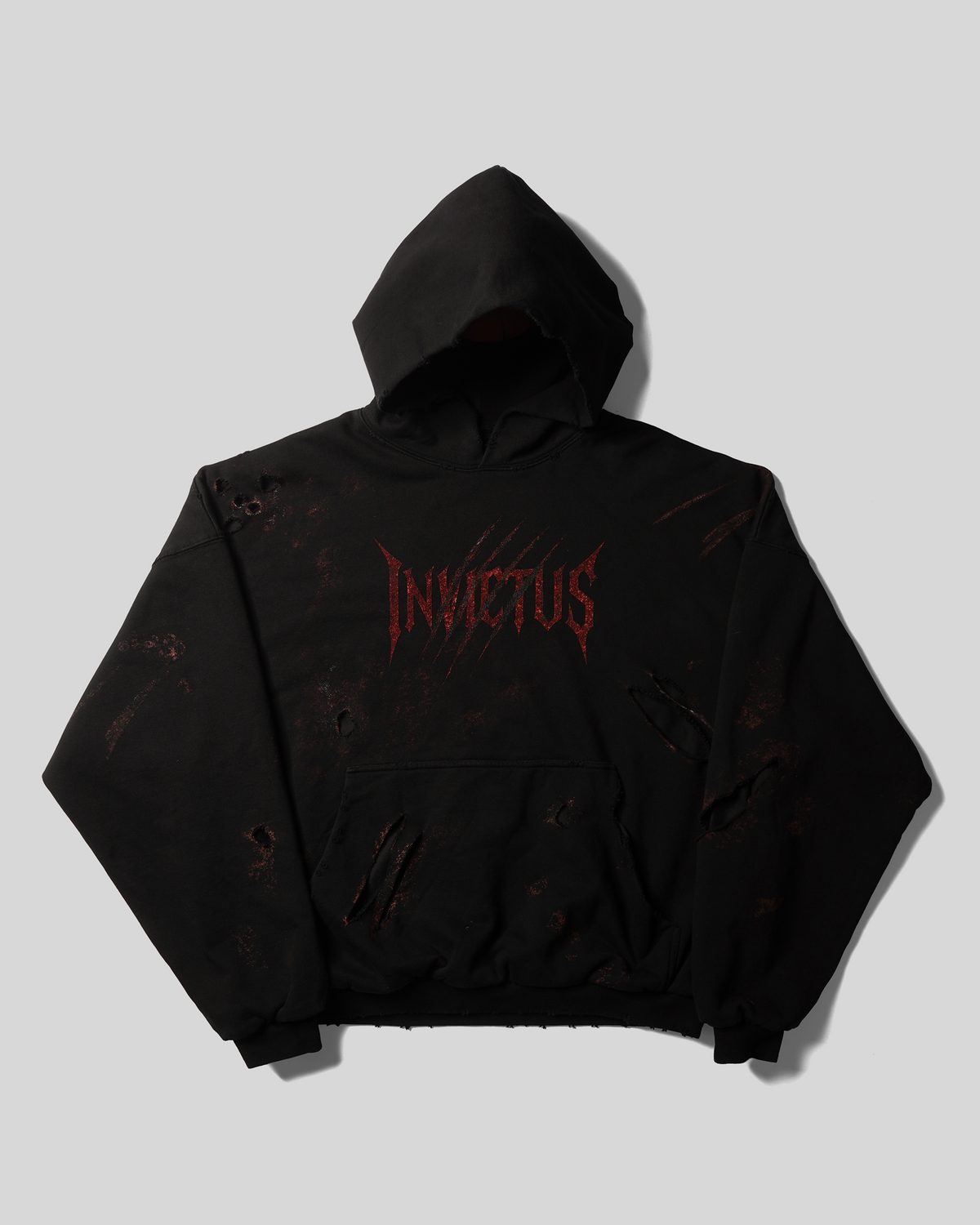 INVICTUS DESTROYED LAYERED HOODIE / 戰損彈孔雙層帽T