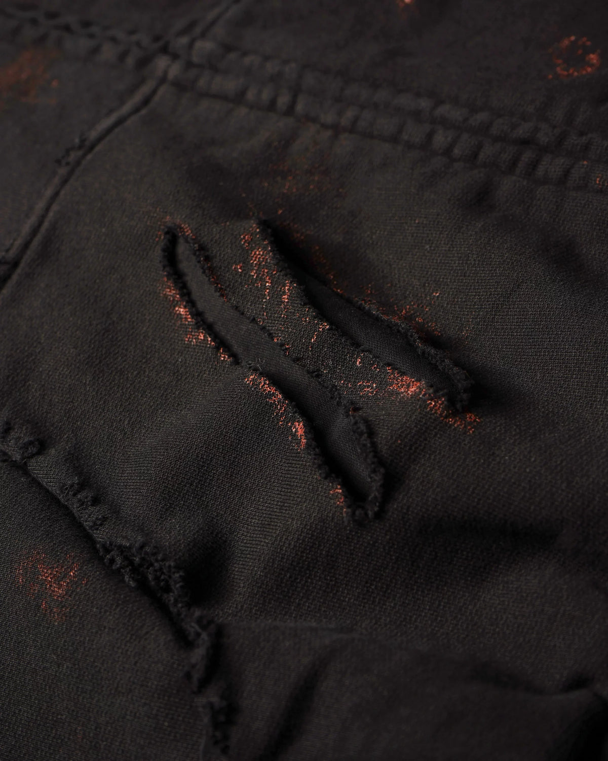 INVICTUS DESTROYED LAYERED ZIP HOODIE / 戰損彈孔雙層連帽外套