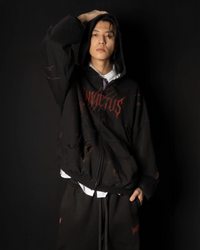 INVICTUS DESTROYED LAYERED ZIP HOODIE / 戰損彈孔雙層連帽外套 — 4
