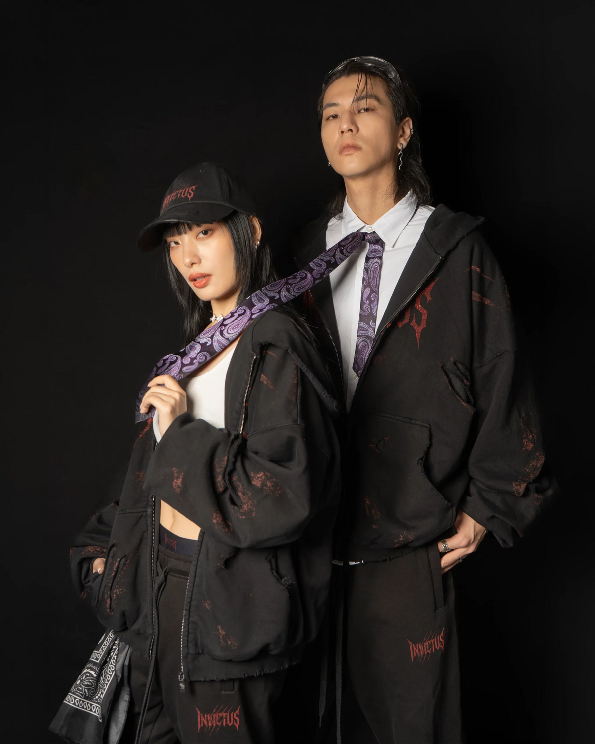 INVICTUS DESTROYED LAYERED ZIP HOODIE / 戰損彈孔雙層連帽外套