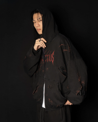 INVICTUS DESTROYED LAYERED ZIP HOODIE / 戰損彈孔雙層連帽外套 — 17