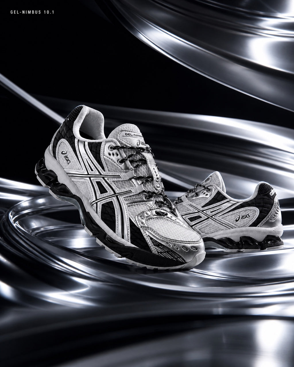 ASICS Gel-Nimbus 10.1 銀黑 金屬 復古 液態銀 銀灰 機能 慢跑 1203A543-113 - 商品圖 1