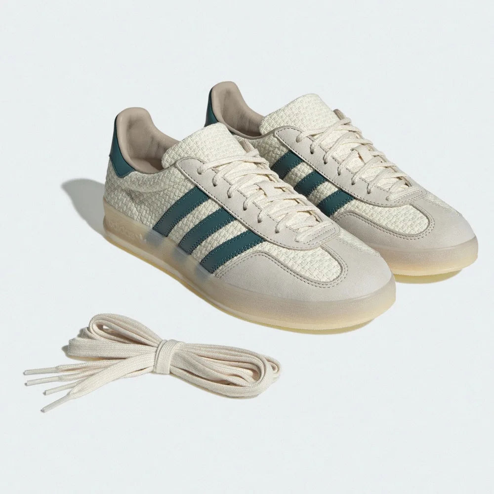 adidas GAZELLE INDOOR 編織系列 綠 JR3837