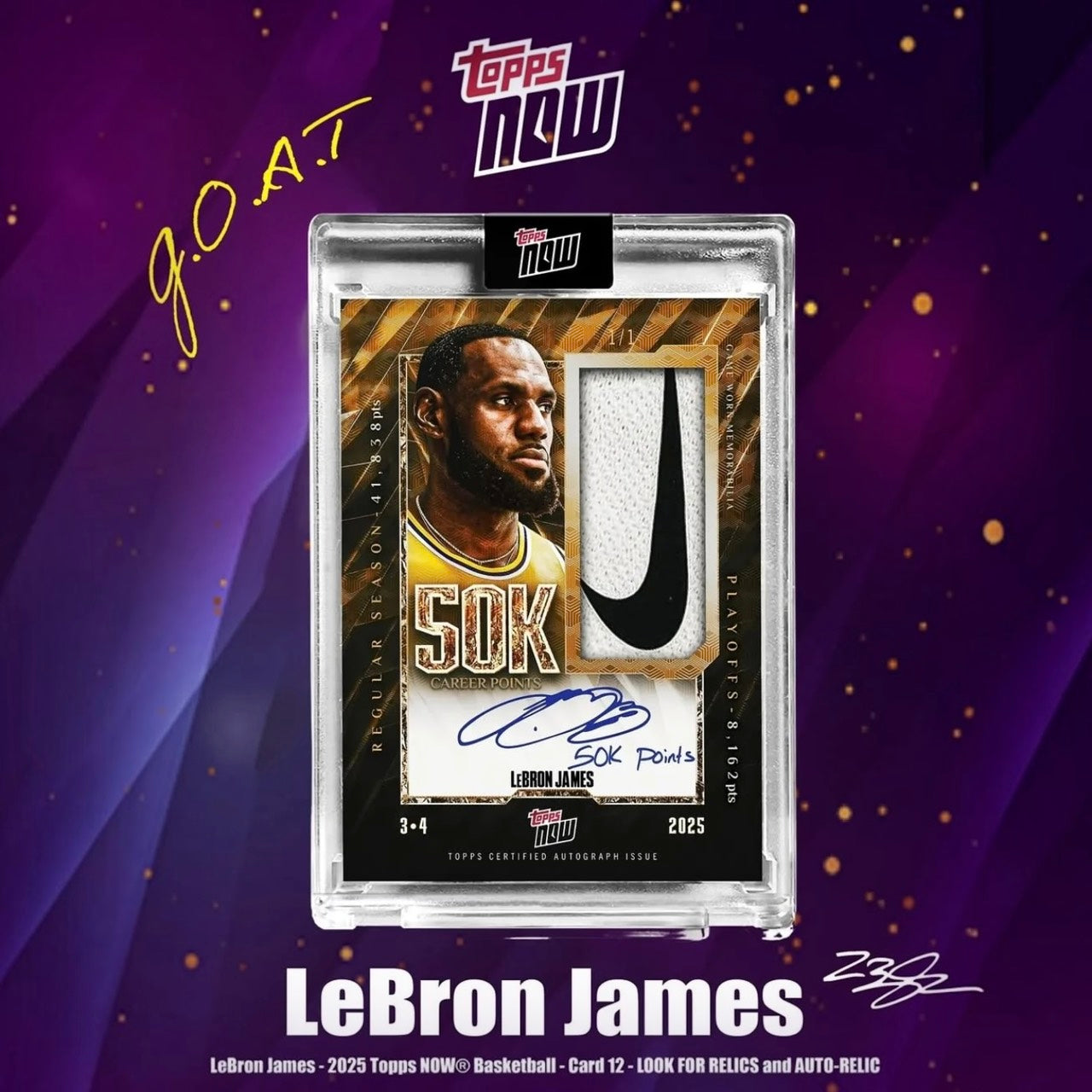 LeBron James 50,000分紀念卡 – 2025 Topps NOW®