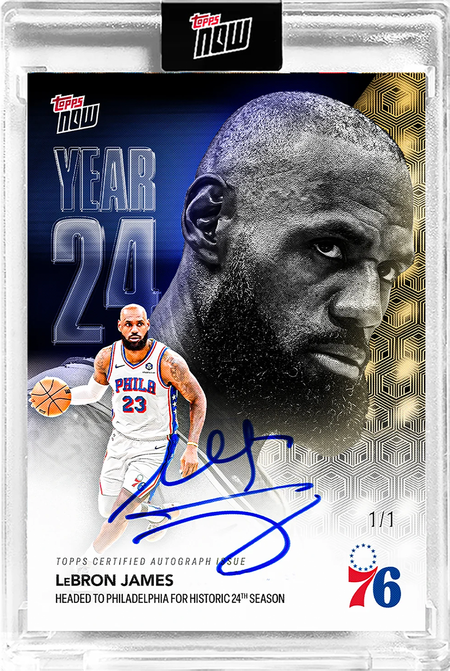 LeBron James Topps NOW OS03 1/1 卡面親簽兌換卡