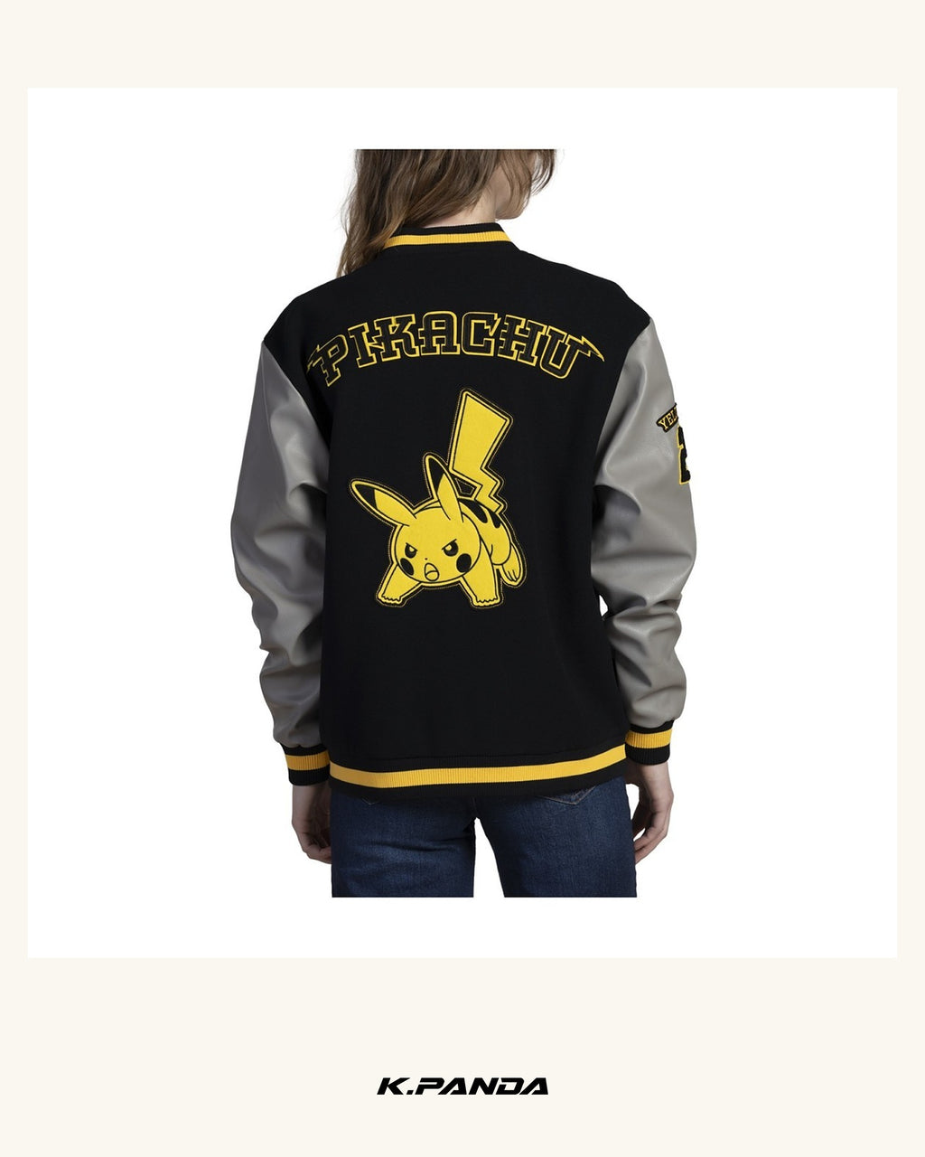 Pokémon 皮卡丘黃色棒球外套｜Pokémon Center 官方商品圖 2