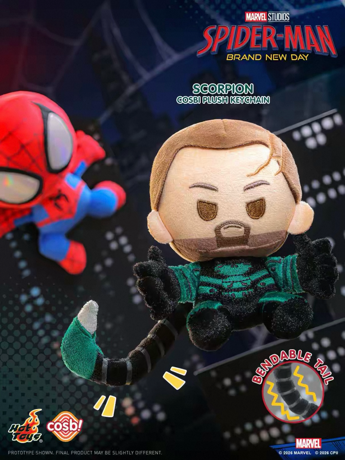正版授權HotToys x Marvel 蜘蛛人 重生日 COSBI毛絨吊飾 盲盒